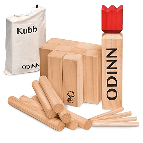 Jeu de jardin pour l'extérieur en famille avec le authentique Kubb Jeu Viking en bois Toyfel