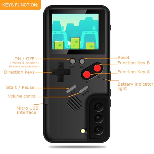 Docobolo DC18 Phone Case For Samsung Galaxy S22,Handheld Retro Game Console Samsung Phone Case,Playable 36 Video Games Protective Case thumb #2