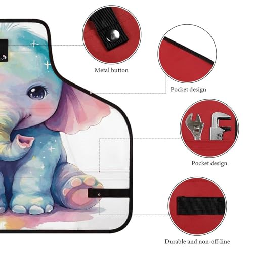 Delantal para taller con diseño Watercolor Elephant miniatura 3