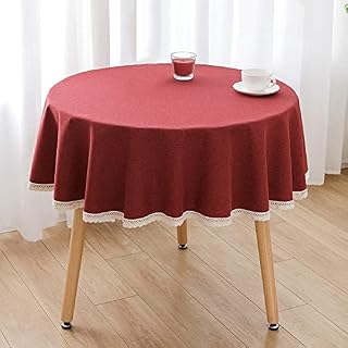 Round Festive Red Tablecloth, Chinese Wedding Tablecloth, Festive Round Coffee Table Cover(180cm)