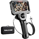 4-Way 360° Articulating Borescope, Ralcam Joystick 5' Endoscope Camera with Light, 6.2mm/0.24in Slim Snake Inspection Camera with 5.0ft Semi-Rigid Cable for Engine, Pipe, HVAC Inspection
