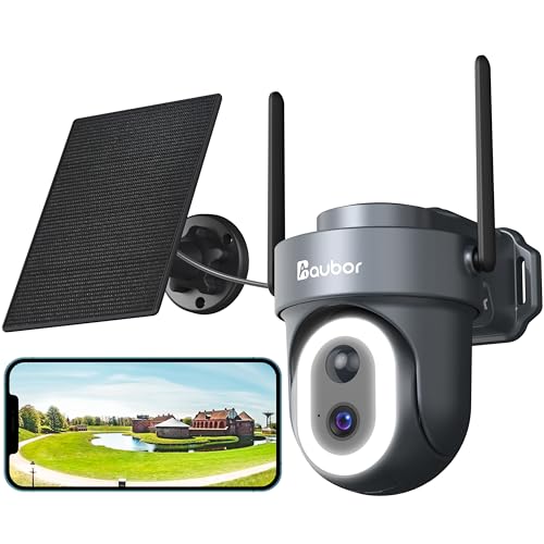 AUBOR-Security-Cameras-Wireless-Outdoor-2K-QHD-Solar-Wi-Fi-Home-Surveillance-Camera-Color-Night-Vision-Smart-Motion-Detection-Spotlights-2-Way-Talk-Support-SDCloud-Storage-Grey