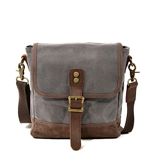 Eysee Men's Shoulder Bag, Fashion Canvas Shoulder Bags, Small Crossbody Bags for Men, gray,