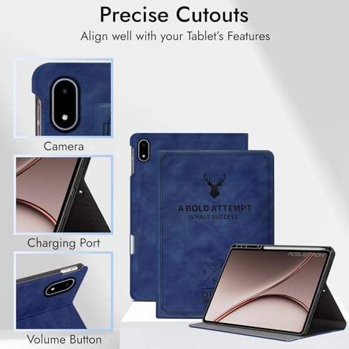 Image of Robustrion Cover Case for OnePlus Pad 4 / OnePlus Pad 3 13.2 inch Cover with [Pencil Holder], Deer Pattern Cover Case for One Plus Pad 4 / Pad 3 Cover 13.2 inch - Blue