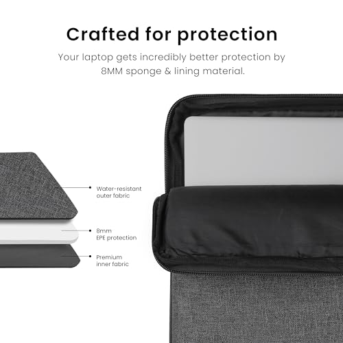 Image of Laptop Sleeve 15.6 with Carry Handle & Front Pocket - Water-Resistant Slim Laptop Cover Bag for Dell, HP, Lenovo, MacBook - Laptop Cover for Office & Travel