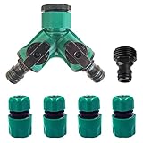 Alta compatibilidad: adecuado para grifos roscados estándar BSP de 3/4 pulgadas y adaptadores para grifos roscados BSP antiguos de 1/2 pulgada, con un adaptador roscado macho de 3/4 pulgadas para acoplamientos rápidos de manguera, muy adecuado para conectores Hozelock.