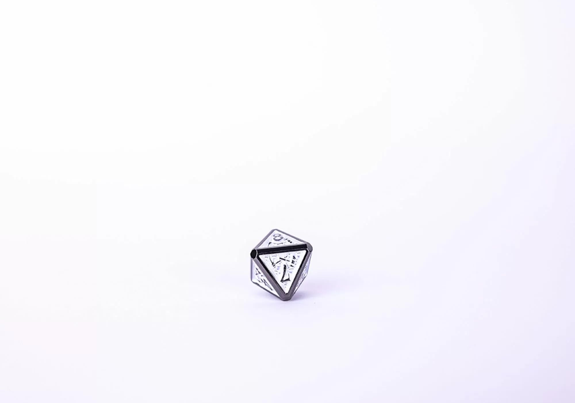 Juego de dados LPG - Metal RPG Draco Dark Light Blue/Silver