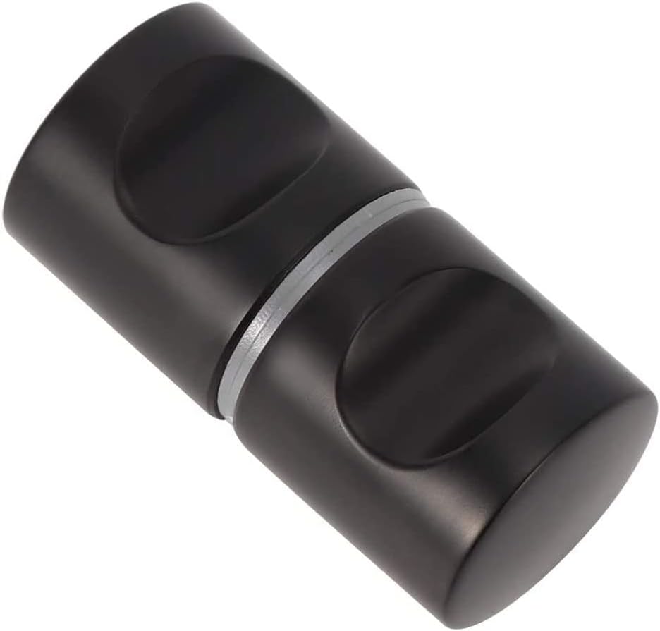1 Set Aluminium Alloy Shower Door knob, Black Pair Shower Door Handle Knobs, Solid Single Hole Handle for Home Bathroom Kitchen Office (30mm)