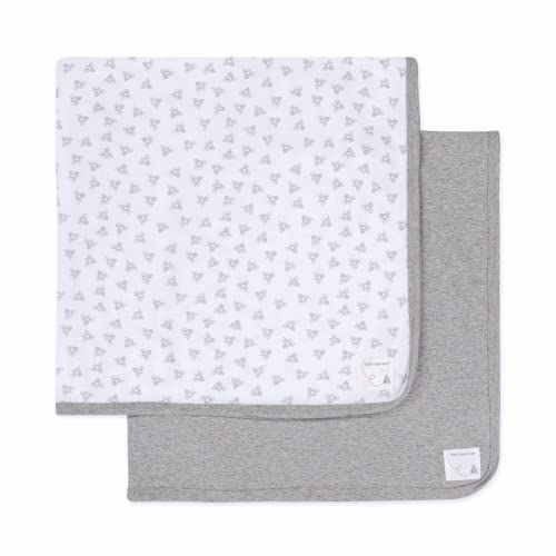 Image of Burt's Bees Baby Infant Receiving Blankets, Made with 100% Organic Cotton, Stretchy and Soft Honey Bee Newborn Swaddle Blanket - Size 29 x 29 Inches - 2 Pack Set