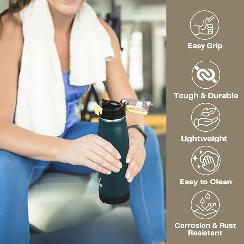 Image of FLAIR Sprint 750ml Vacuum Insulated Water Bottle - 304 Stainless Steel, Double Wall Thermos Flask, Leak-Proof, BPA-Free (Green)