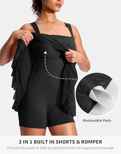 Soothfeel Tennis Dresses for Women Athletic Dress with Built in Shorts & Bra Flowy Golf Workout Dresses with Pockets Summer3