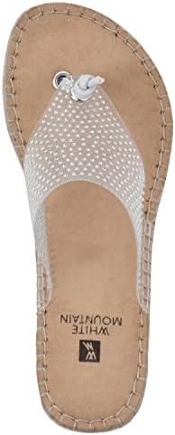 WHITE MOUNTAIN Women's Beach Wedge Sandal, Clear/Silver/Smooth, 6 M | Image 5