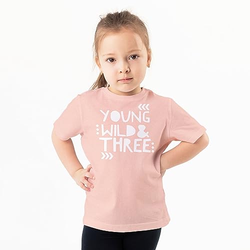 Young Wild and Three Girls 3rd Birthday Shirt for Toddler Girls Third Birthday Outfit4