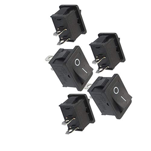 POWTAXBJGD 5 Pcs Wall Switches SPST On/Off Momentary Off Rocker Switch AC Dimmer Switches 250V/6A 125V/10A