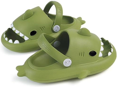 Image of KVbabby Kids Shark Slides Boys Girls Cloud Sandals | Cloud Sandals,Open Toe,Beach Pool Water Shoes,Slip-on,Lightweight,Non-Slip,Soft,Flexible,EVA Slippers