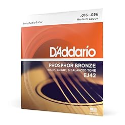 D’Addario Cordes Guitare Acoustique | Corde Guitare Folk | EJ42 | Cordes pour guitare à résonateur avec revêtement 16-56 - Les Beatles, Paul McCartney, John Lennon, RIngo Starr, George Harrison