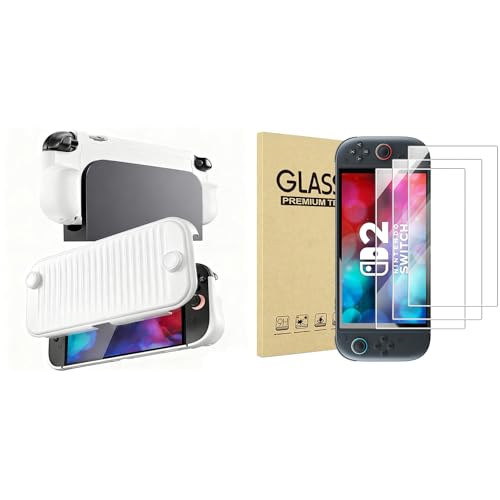 ProCase Dockable Grip Case for Switch 2 Bundle with Tempered Glass Screen Protector for 2025 Nintendo Switch 2