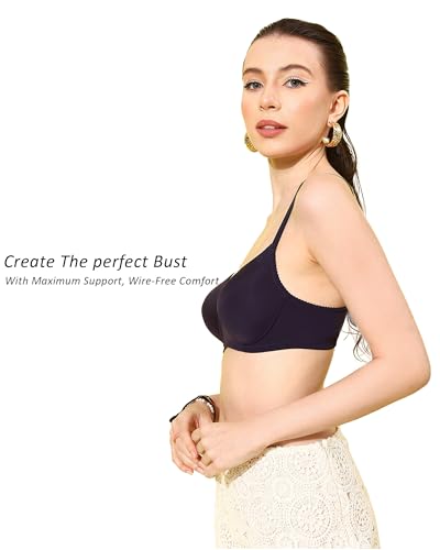 Image of Leading Lady Women Printed Lightly Padded Non Wired Seamless T-Shirt Bras | Adjustable Straps | Full Coverage | Everyday Bra (Pack of 1)