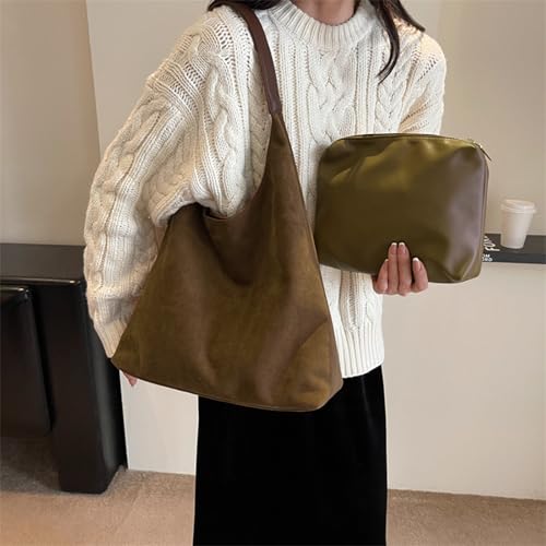 Brown Suede Tote Bag Purse
