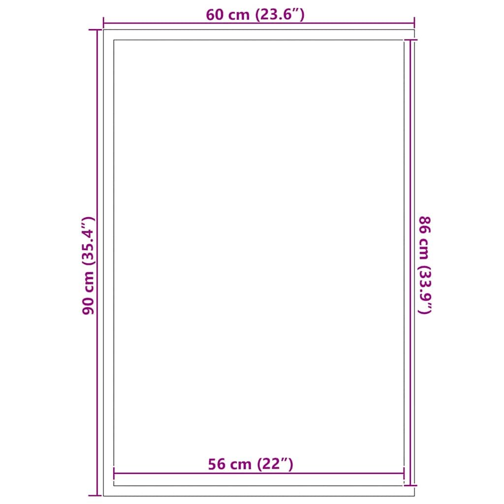Felpudo antracita 60 x 90 cm para puerta de casa y pasillo, antideslizante, de polipropileno, resistente para interiores