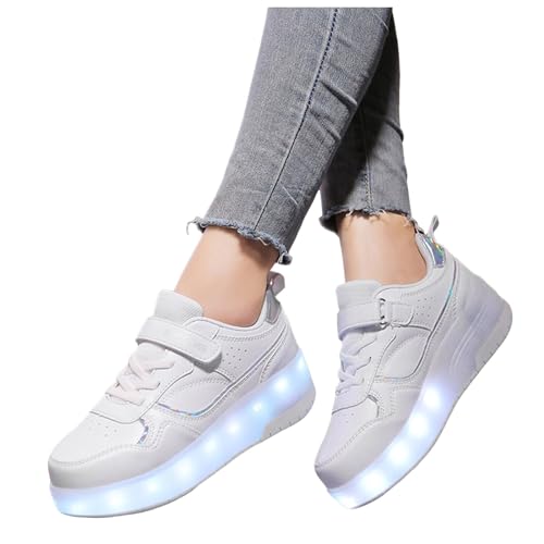 IWIHMIV Kids Roller Skating Shoes Boys USB Rechargeable Light Up Sneakers for Girls Toddler Comfort Casual Skate Shoes2