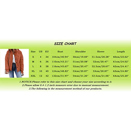 Womens Casual Lightweight Quilted Jacket Long Sleeve Oversized Warm Winter Button Coat With Large Womens #TOP5