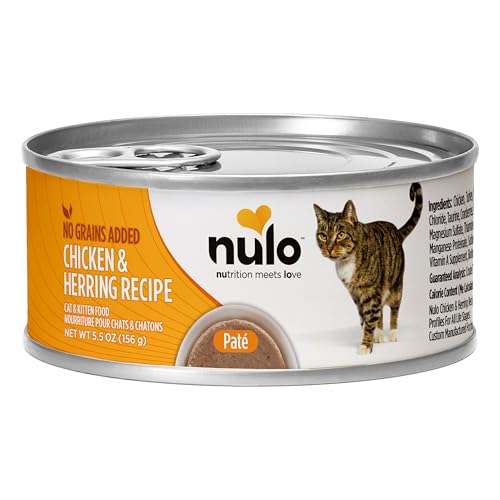 Image of Nulo Chicken & Herring Recipe Pate Wet Canned Cat Food, 5.5 Ounce (Pack of 24)