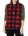Amazon Essentials Women's Classic-Fit Sleeveless Polar Soft Fleece Vest (Available in Plus Size), Black Red Buffalo Plaid, Small