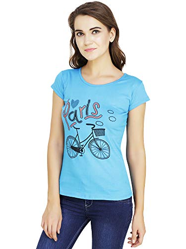 Image of MODISH women's round neck cap sleeve printed cotton t-shirts combo of 3 t-shirts