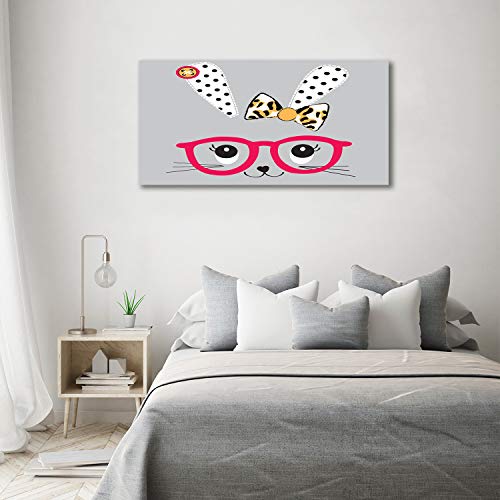 Tableau plexiglas lapin à lunettes 140x70 Tulup pour déco salon - 4