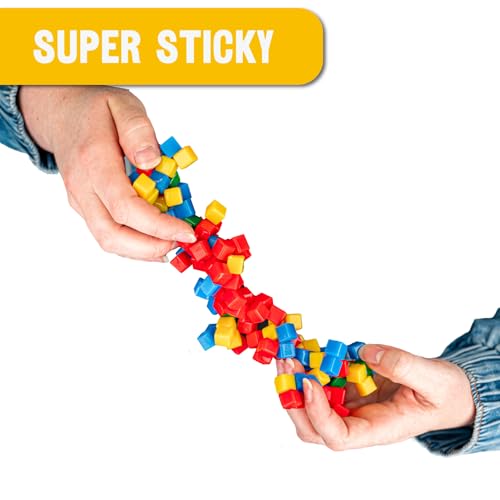 Image of StickiKubes 250-Pack, 4 Colors, Mini Sticky Stacking Cubes, STEM Blocks