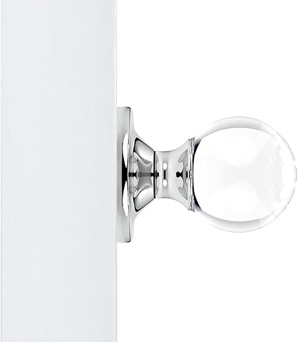 Miniatura 9 de Paquete de 7 pomos redondos de privacidad para puerta de cristal, color roseta redonda cromada