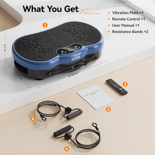 Vibration Plate Exercise Machine, Whole Body Shake Plate for Weight Loss Vibrating Platform with Resistance Bands Slot, 300 Lbs Capacity, 120-Speed, 9 Workout Modes for Home Fitness, Muscle Toning - image 8