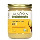 Banyan Botanicals Grass-Fed Ghee – Original Cultured Organic Ghee (Clarified Butter) – Tasty Oil & Butter Alternative for Cooking & Baking – 13.4 oz – Non-GMO Gluten Free Vegetarian