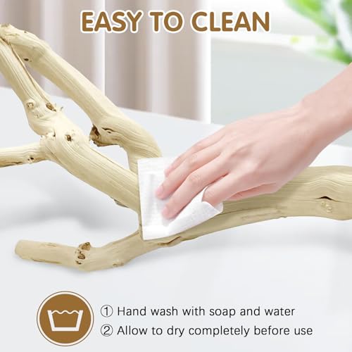 Image of kathson Bird Perch Stand 10 inch-12 inch Nature Wood Stand Toy Parrot Cage Branch Paw Grinding Fork Parakeet Platform for Parakeets Cockatiels Conures Finches Love Birds(Small)