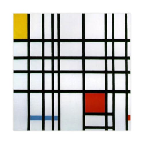 Toile Mondrian rouge jaune bleu pour sublimer le salon moderne et lumineux