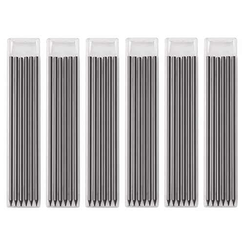 SyiXute 36 Pcs Carpenter Pencil Refills 2.8mm,Deep Hole Mechanical Construction Pencil Refill,Solid Pencil Refills for Drawing Making Scribering Woodworkin,Carpenter Mark Pencils (Black)