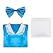 AMNPOLEN Kids Belle Halloween Costume Maid Blue Dress Outfit Girls Beauty Princess Village Cosplay Ball Gown Dress up Props (Kids, 130 (7-8 years))