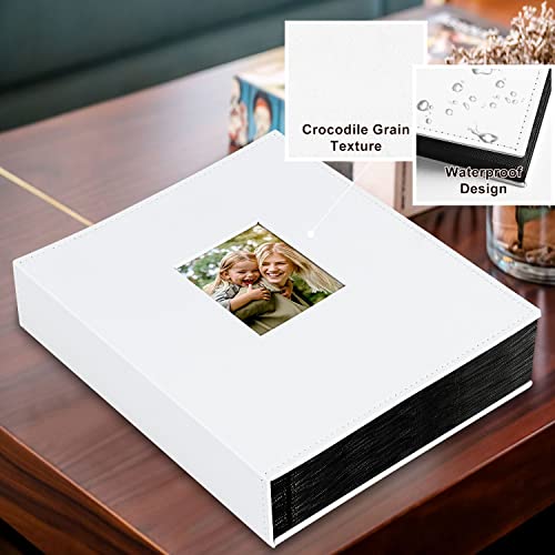 Image of Ywlake Photo Album 4x6 400 Pockets, Leather Photo Albums Holds 400 Vertical Pictures Only White