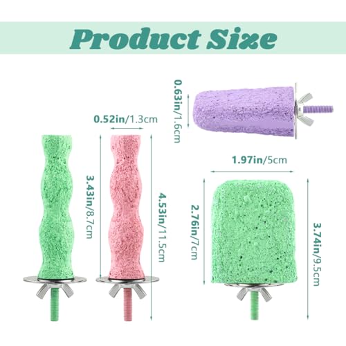 Image of 4 PCS Bird Beak Grinding Stone Perch Platform for Parrots | Grinding Stone Perch Set Helps Support Natural Beak And Claw Wear For Budgies, Parakeets, Cockatiels, And Conures.