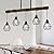5-Light Kitchen Island Lighting Hanging for Farmhouse Linear Chandeliers,Dining Room Light Fixture/Chandelier Over Table,Matte Black Rustic Wood Ceiling Pendant Light Fixtures with Metal lampshade