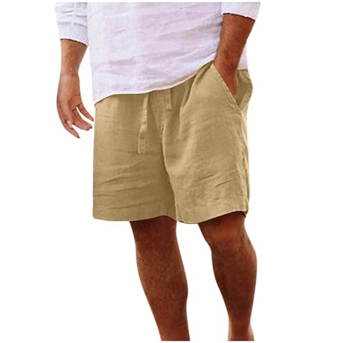 Men Board Shorts Casual Summer Baggy Bermuda Linen Shorts Drawstring Resort Surf Beach Vacation Clothes