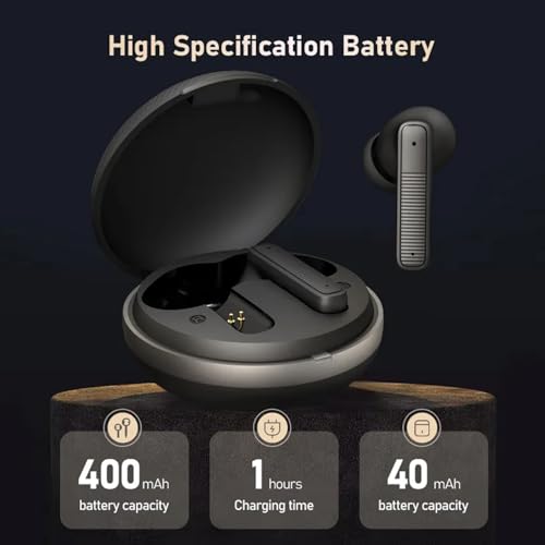 Image of True Wireless Stereo in Ear Earbuds with Environmental Noise Cancellation Quad Mic | Low Latency Gaming | Type-C Fast Charging | IPX5 Waterproof Standard | Bluetooth 5.4 Earbuds TWS [ Black ]