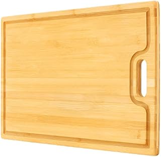 VaeFae XXX-Large Wooden Chopping Board with Juice Groove & Handle, Durable & Hard Wearing Extra Large Size Bamboo Cutting Board for Carving Meat, Vegetables, Cheese
