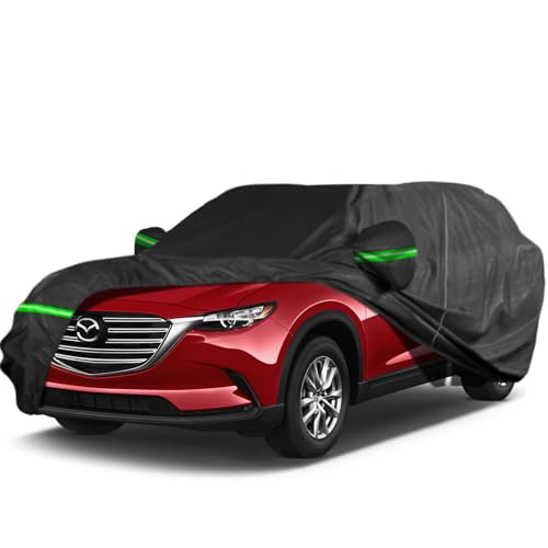 Image of Waterproof Car Cover for Mazda CX-5 (2012-2025),210D All Weather Car Covers with Zipper Door,Windproof Bands for Sun UV Snow Rain Dust Hail Protection