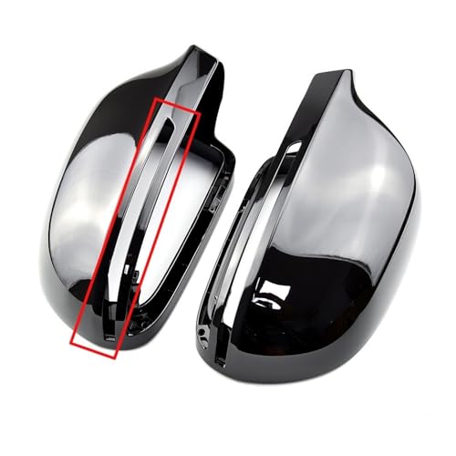 Ԃ̃obN~[nEWO For A4 A5 B8 A3 8P A6 C6 Q3 Bright Black Full Replacement Side Mirrors Caps Rearview Mirror Cover(Bright black-B8)