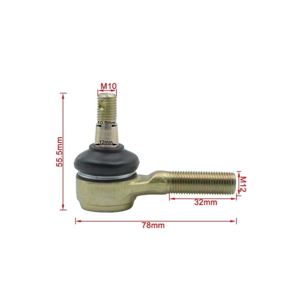 Estremità tirante M10-M12 LH RH for C-Moto Zforce 800 1000 500 X6 ATV | M10-M12 LH/RH Tie Rod End Giunto sferico di ricambio for C-Moto 9030-101170 Fuso a snodo Zforce 1000 800 500 X6 AT(1 PAIR)