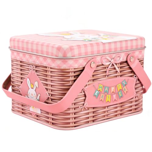 Cookie Tins With Lids - Metal Storage Container, Rabbit Pattern