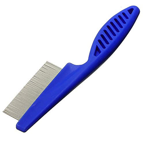 Pet Comb Pet Grooming Comb Rounded Teeth Cat Dog Comb for Small, Medium and Large Dogs & Cats, Pet Grooming Brush Comb for Removing Matted Fur, Knots and Tangles Blue S