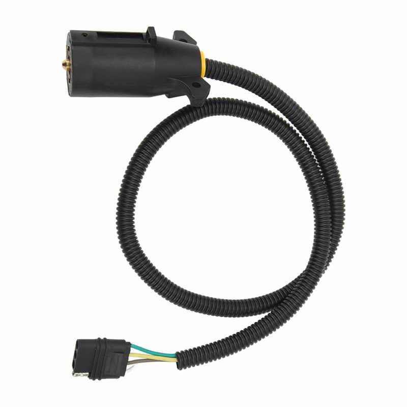 Trailer Connector Cable Trailer Brake Light Control Cord 7 Way Round to 4 Way Flat 0.9m for Caravans